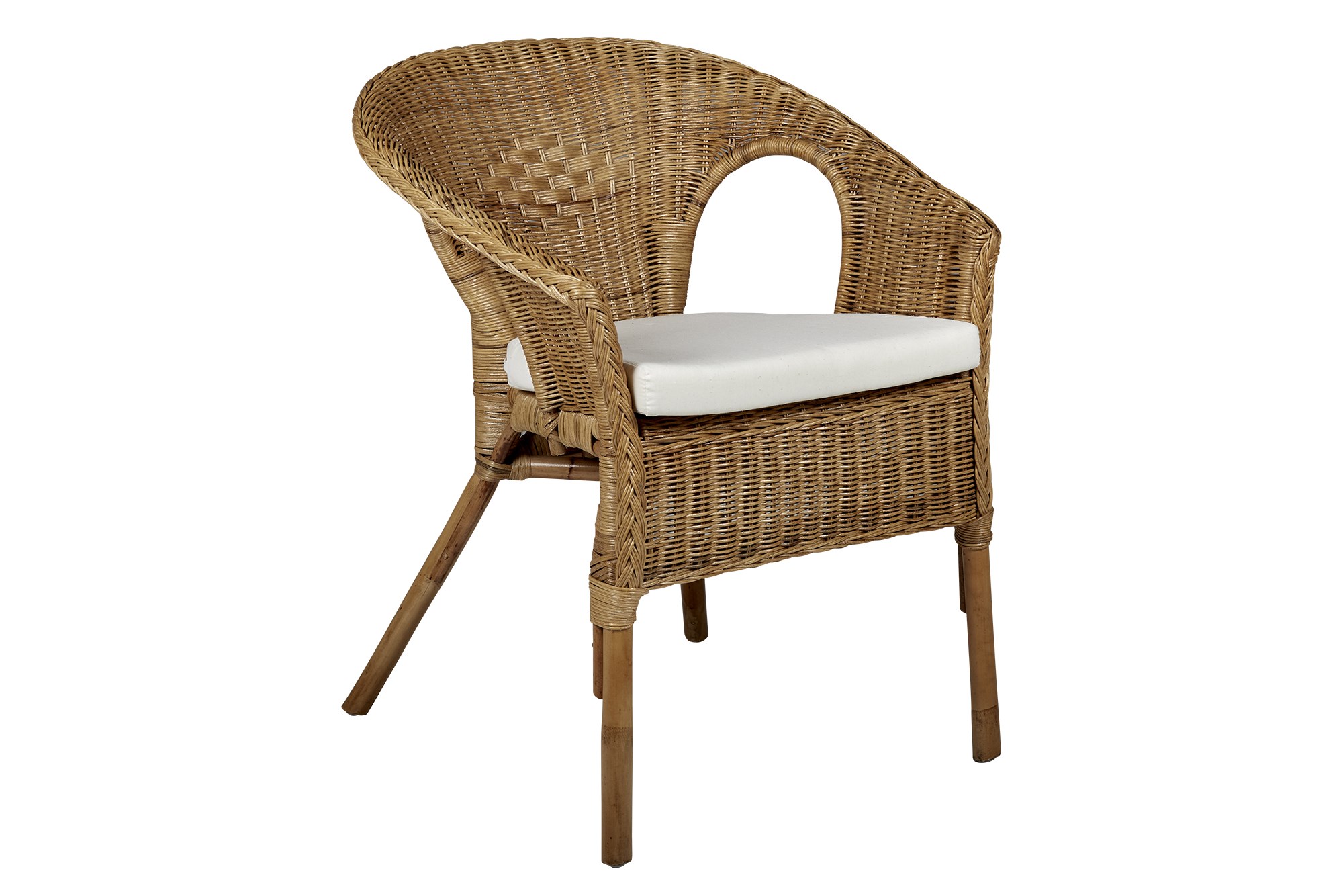 KOS STABELBAR HAVESTOL I NATUR RATTAN MED HYNDE I OFF-WHITE - My Home ...